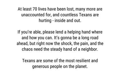 El mensaje del actor para apoyar a la comunidad de Texas