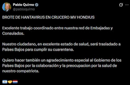 El mensaje del canciller Pablo Quirno