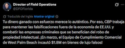 El mensaje del funcionario de la CBP en Florida