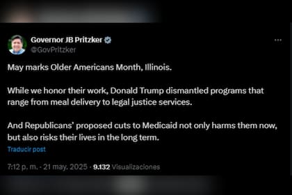 El mensaje del gobernador de Illinois contra Trump