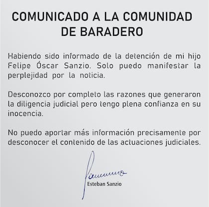 El mensaje del intendente de Baradero
