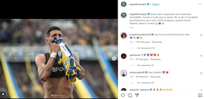 El mensaje emotivo de Di María y la respuesta de su esposa Jorgelina Cardoso