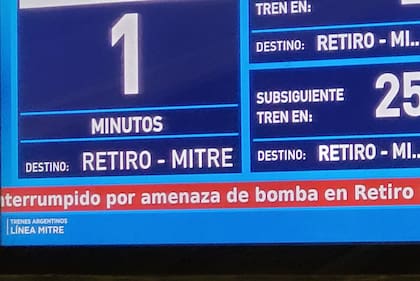 El mensaje que aparece en la línea Mitre.
