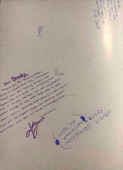 El mensaje que Brody Ridder se dedicó a sí mismo