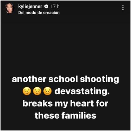 El mensaje que compartió  Kylie Jenner en su cuenta de Instagram