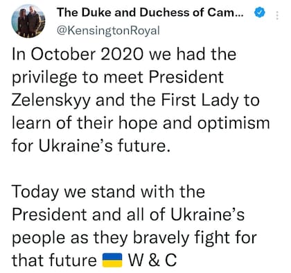 El mensaje que dejó el príncipe William y Kate Middleton en su cuenta oficial de Twitter