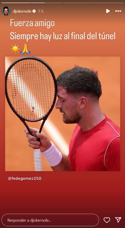 El mensaje que Djokovic le envió a Federico Gómez