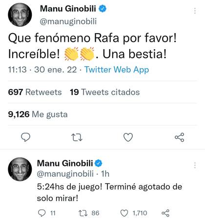 El mensaje que escribió Manu Ginóbili en su cuenta de Instagram
