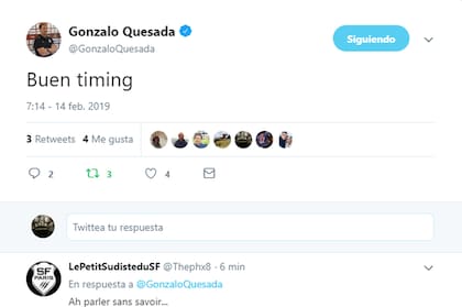 El mensaje que Quesada publicó en las redes sociales luego de la decisión de Stade Francais de anunciar que Matera se sumará al equipo tras el Mundial