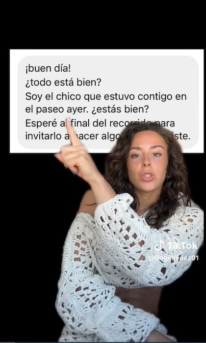 El mensaje que recibió Fiorella de uno de los turistas brasileros un día después de su excursión