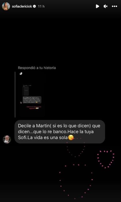 El mensaje que recibió la modelo y difundió en las redes