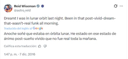 El mensaje que Wiseman compartió en 2016