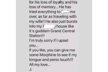 El mensaje subido de tono del actor hacia la enfermera