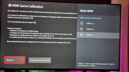 El menú de configuración de la Xbox al que hay que acceder para habilitar el uso de los puertos HDMI como 2.1