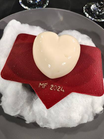 Una imagen del llamativo postre de la noche