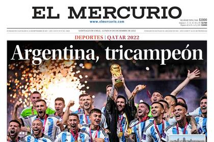 El Mercurio celebró la adquisición de una nueva estrella, posada por sobre el escudo de la selección argentina