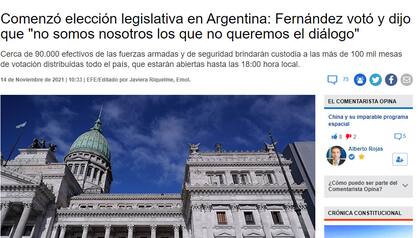 El Mercurio, de Chile, también cubre las elecciones y ponen el foco en las declaraciones de Alberto Fernández