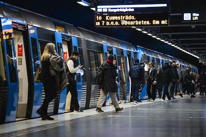 El metro de Estocolmo, el 3 de diciembre de 2020