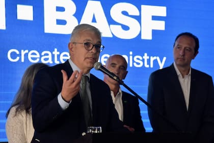 El ministro de Agricultura, Julián Domínguez, en el evento de Basf en Rojas. Allí el martes pasado, entre otras cosas, dijo a la prensa que el productor "no es formador de precios"