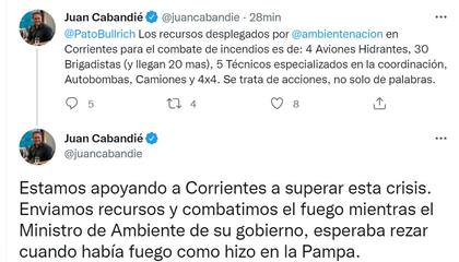 El ministro de Ambiente y Desarrollo Sostenible, Juan Cabandié, le respondió a Patricia Bullrich