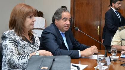 El ministro de Defensa, Julio Martínez, y su par de Seguridad, Patricia Bullrich