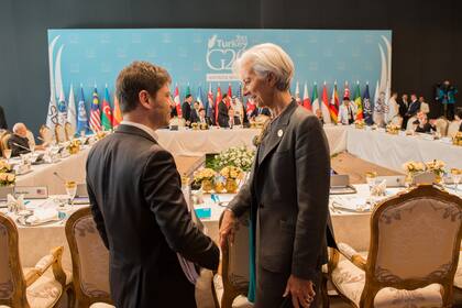 El ministro de Economía, Axel Kicillof, junto a Christine Lagarde,participa del segundo día de actividades del G20 en Turquía. 16 de noviembre de 2015