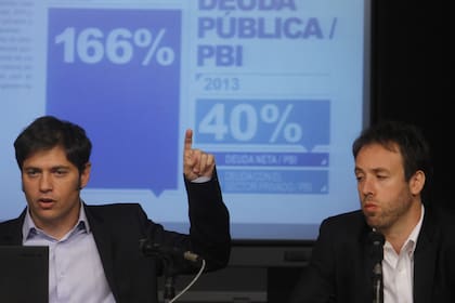 El ministro de Economía, Axel Kicillof, y el Secretario de Finanzas, Pablo López