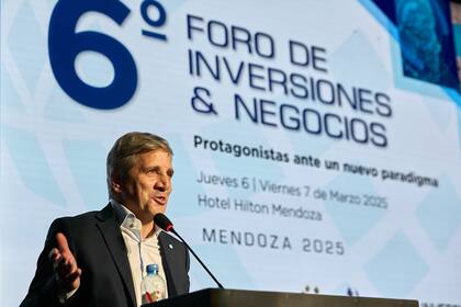 El ministro de Economía, Luis Caputo, durante el evento en Mendoza; "Se viene una profundización del modelo", dijo