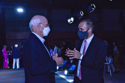 El ministro de Economía, Martín Guzmán, y Paolo Rocca, presidente y CEO de Grupo Techint, en una charla durante el seminario Propymes