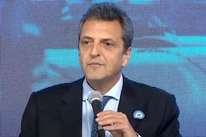 El ministro de Economía Sergio Massa, en el acto de inauguración del gasoducto Néstor Kirchner