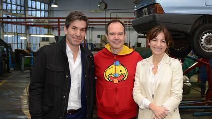 El Ministro de Modernización, Innovación y Tecnología de la Ciudad, Andy Freire, Peter Vesterbacka y Soledad Acuña, Ministra de Educación de la Ciudad