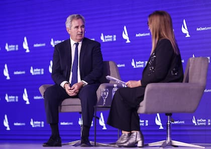 El ministro de Relaciones Exteriores, Comercio Internacional y Culto, Pablo Quirno, en el AmCham Summit