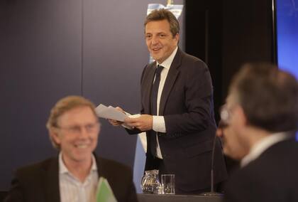 El ministro Sergio Massa durante el cierre del regimen de fomento a las exportaciones agroindustriales