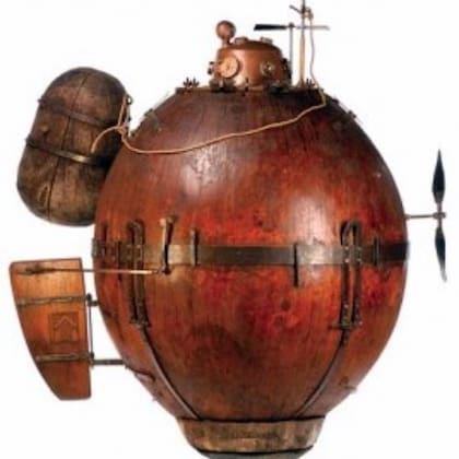 El modelo de máquina submarina Turtle, de 1776, era muy similar al que se supone que trajo William Taber al Río de la Plata