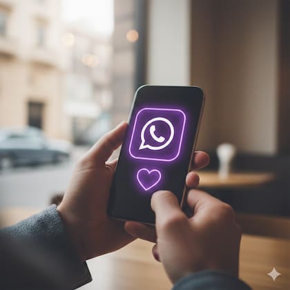 El "modo corazón violeta" de WhatsApp