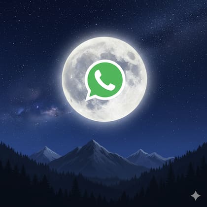 El "modo luna llena" es un cambio estético del logo de WhatsApp