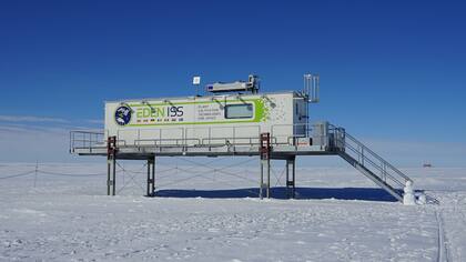 El módulo de la base alemana Neumayer Station III en la Antártida