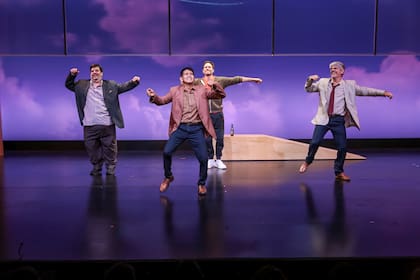 El momento coreográfico de Druk en el Carlos Portaluppi, Osqui Guzmán, Juan Gil Navarro y Pablo Echarri hacen delirar a la platea