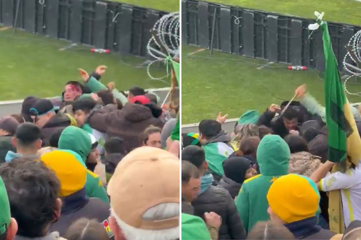 El video de la brutal pelea a cuchillazos entre hinchas de Aldosivi en Mar del Plata