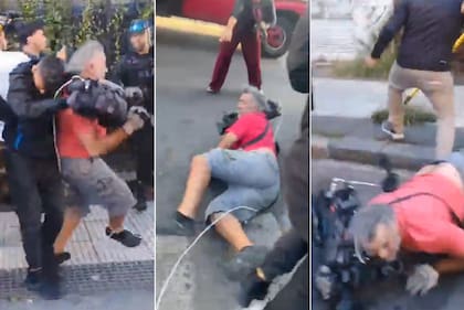 El momento de la agresión al camarógrafo de A24