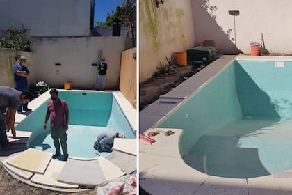 El momento de la construcción de una pileta de natación
