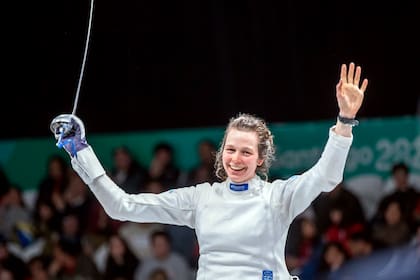 El momento del alivio y la sonrisa para Di Tella, en su conquista dorada en Santiago 2023