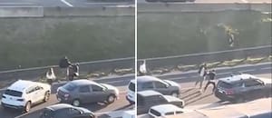 Discutieron por una mala maniobra y protagonizaron una salvaje pelea en medio de la Panamericana