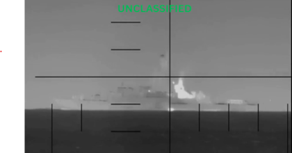 El momento del ataque estadounidense a la fragata iraní