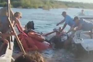 Así fue el rescate de los sobrevivientes del helicoptero que se estrelló en el río Paraná