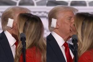 El momento en el que Melania y Donald Trump se saludaron en el escenario de la convención del Partido Republicano