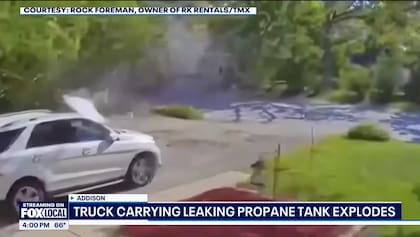 El momento en que el camión explotó en el condado de Addison, Chicago