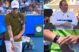 Sinner avanza en Australia, pero le sacaron un dispositivo prohibido que tenía debajo de su muñequera