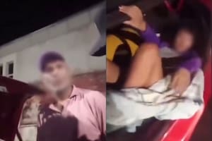 El momento en que la mujer fue hallada en el baúl del auto del taxista.
