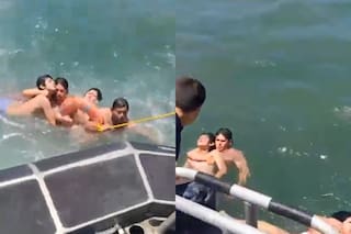 El momento en que rescataron a los argentinos que fueron arrastrados por el mar en Chile